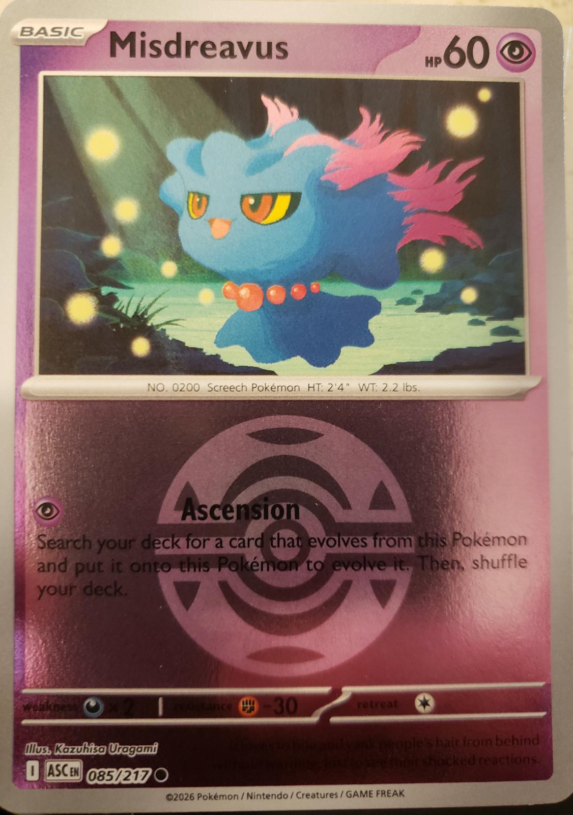 Ascended Heroes Misdreavus [Ball] Pokémon card
